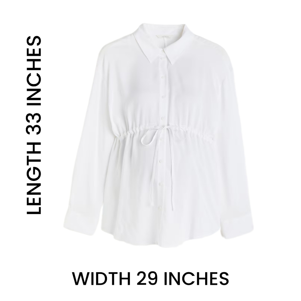 💙 MAMA Tie-belt Maternity Blouse - Picture 2 of 10